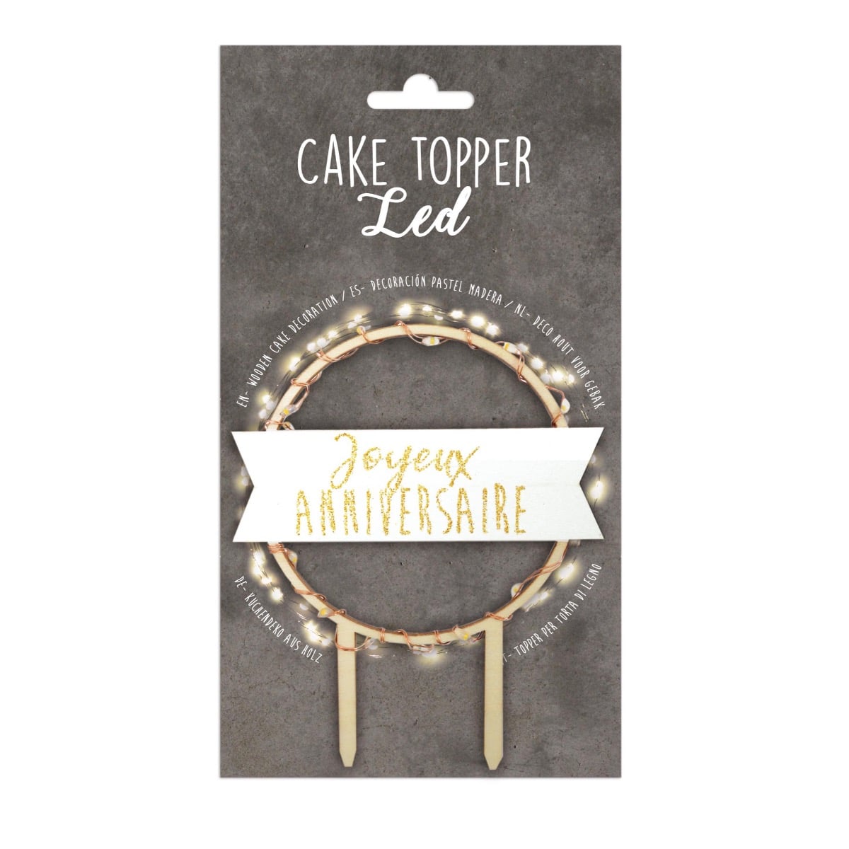 Cake topper LED Joyeux Anniversaire
