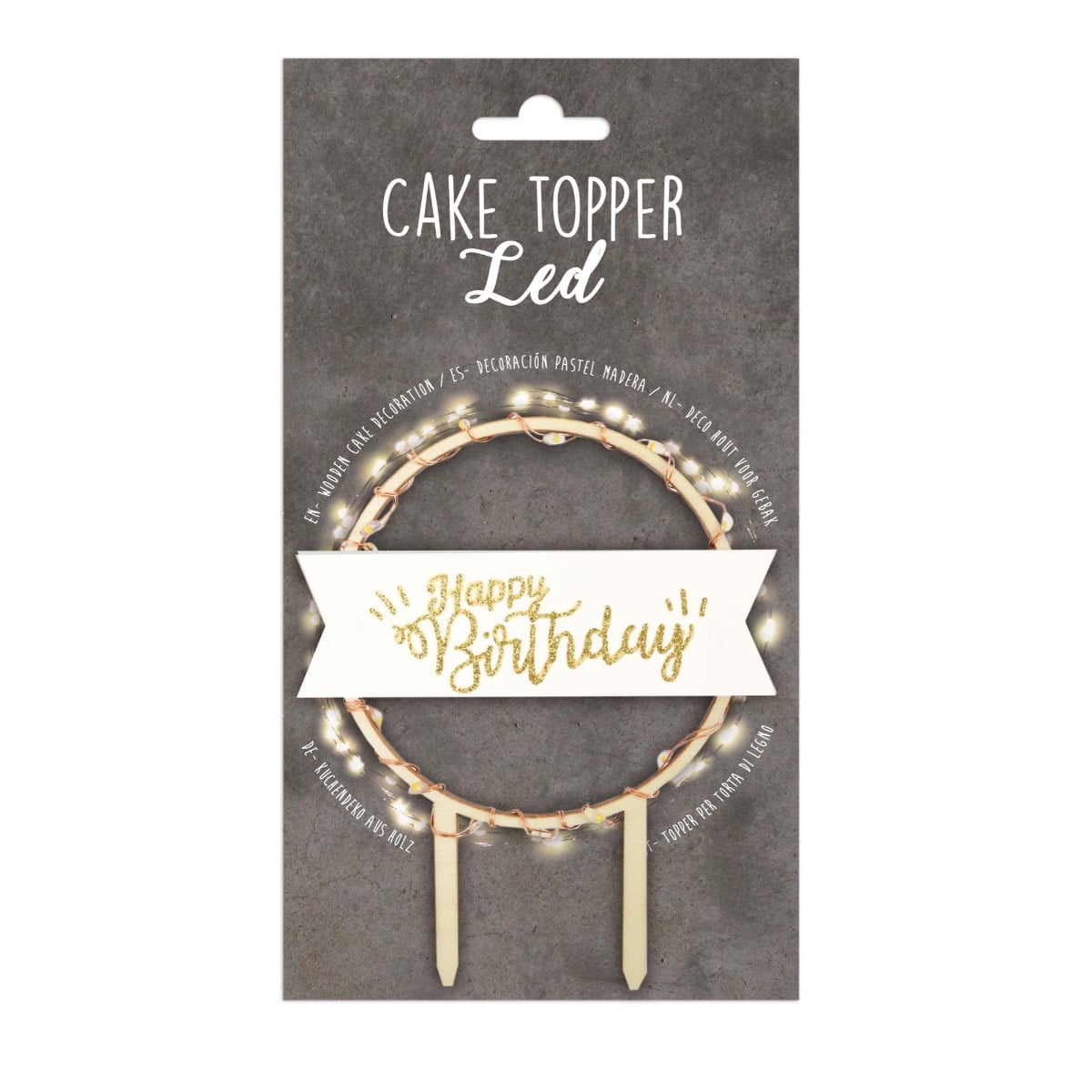 Cake topper LED Happy Birthday