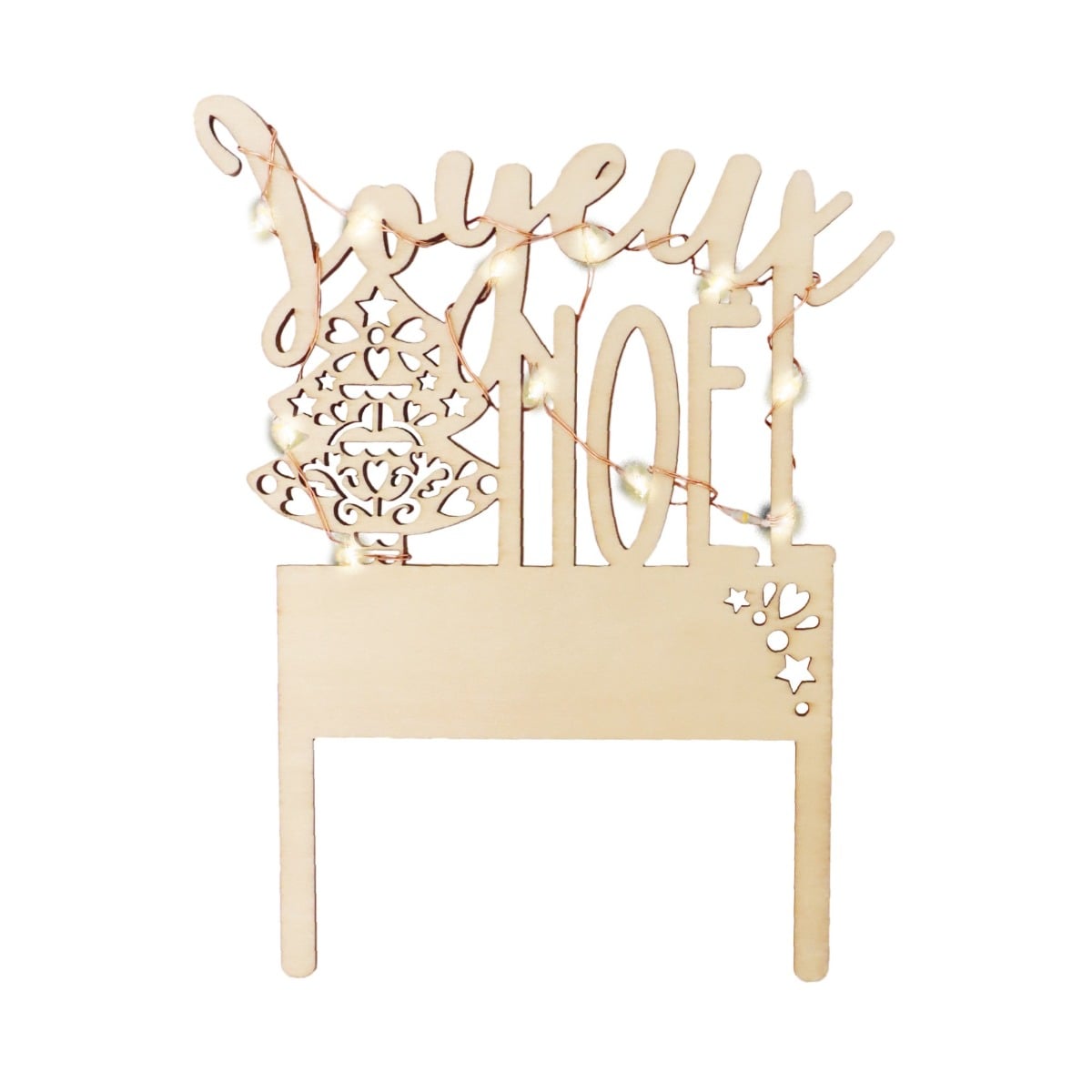 Cake topper LED - Joyeux Noël Sapin