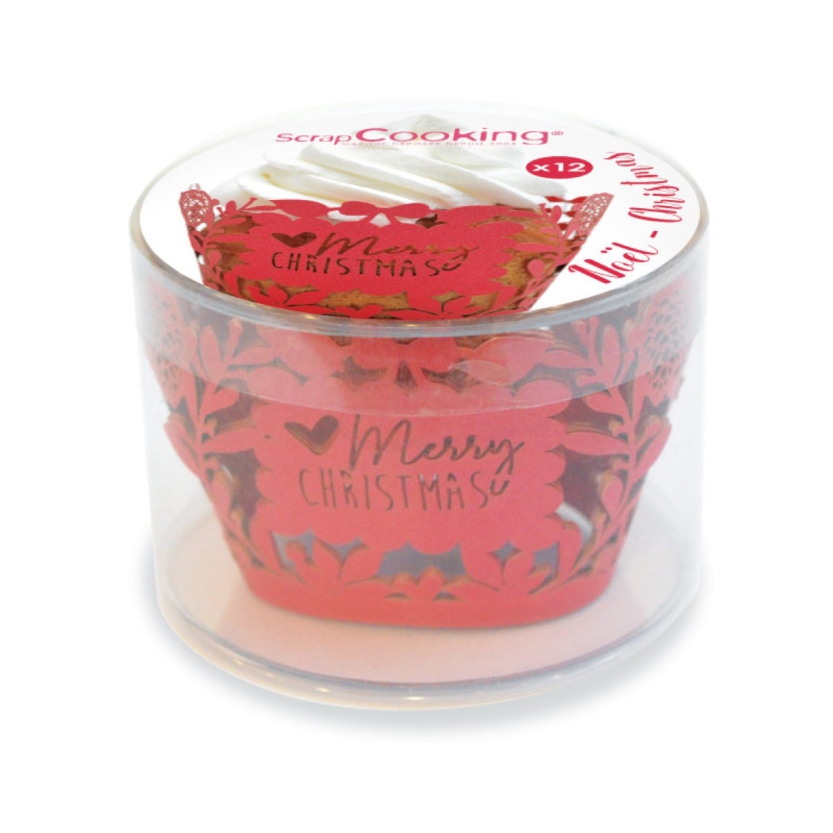 Contours dentelle cupcakes Noël (12pcs)