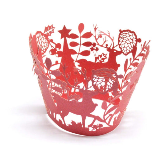 Contours dentelle cupcakes Noël (12pcs)