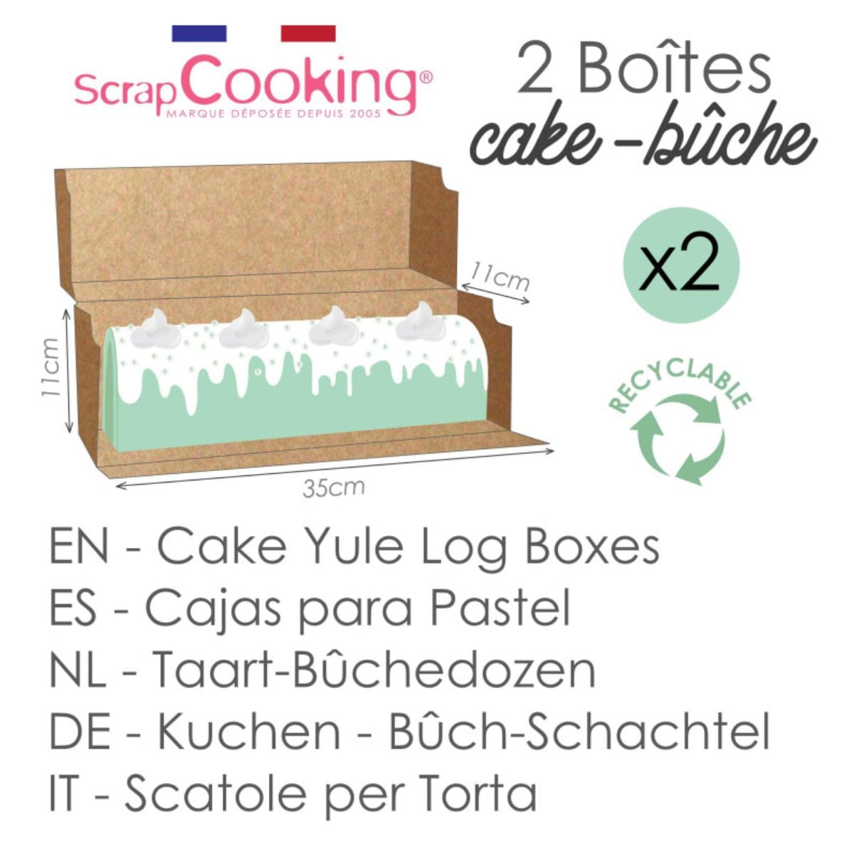 Boîtes à Bûche 35x11x11cm (2pcs)