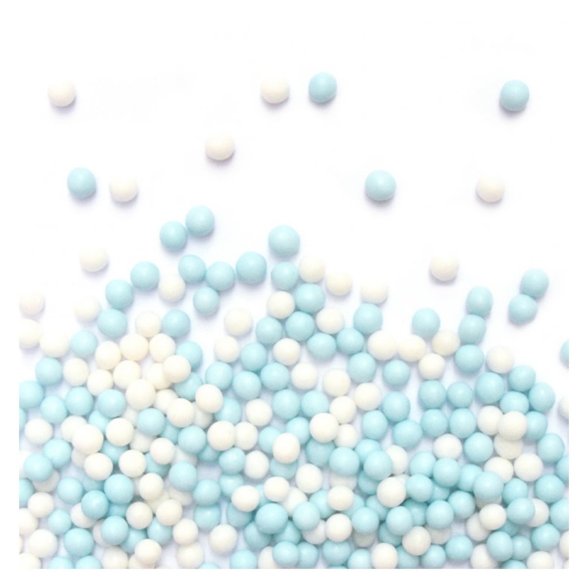Pot de décors sucrés perles blanc/bleu