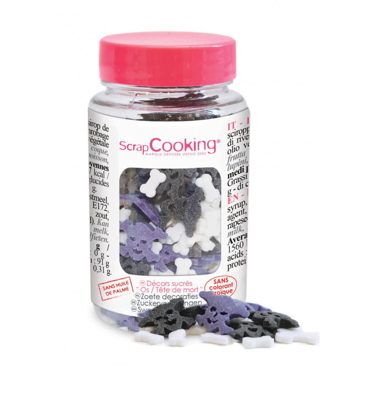 Décorations en sucre Os / Tête de mort (50g)