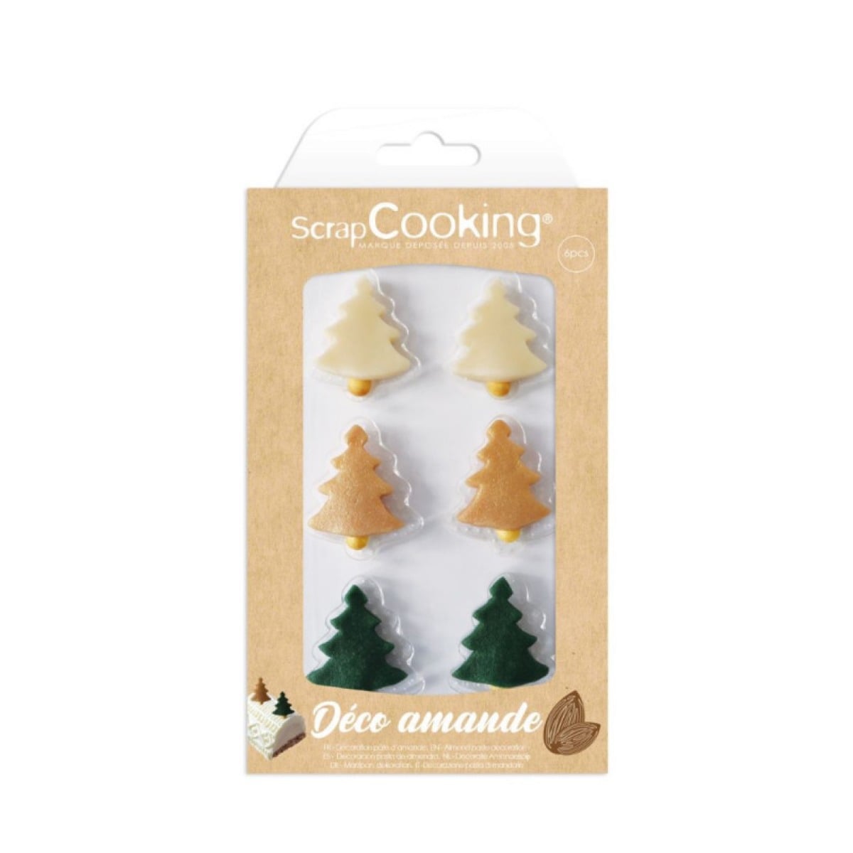 Déco pâte d'amande - Sapins (6pcs)