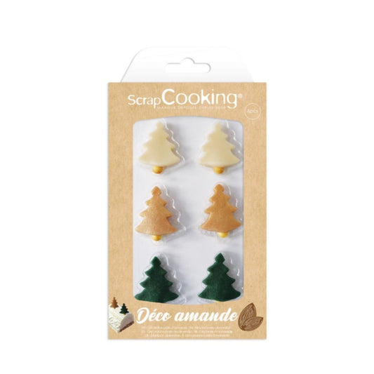 Déco pâte d'amande - Sapins (6pcs)