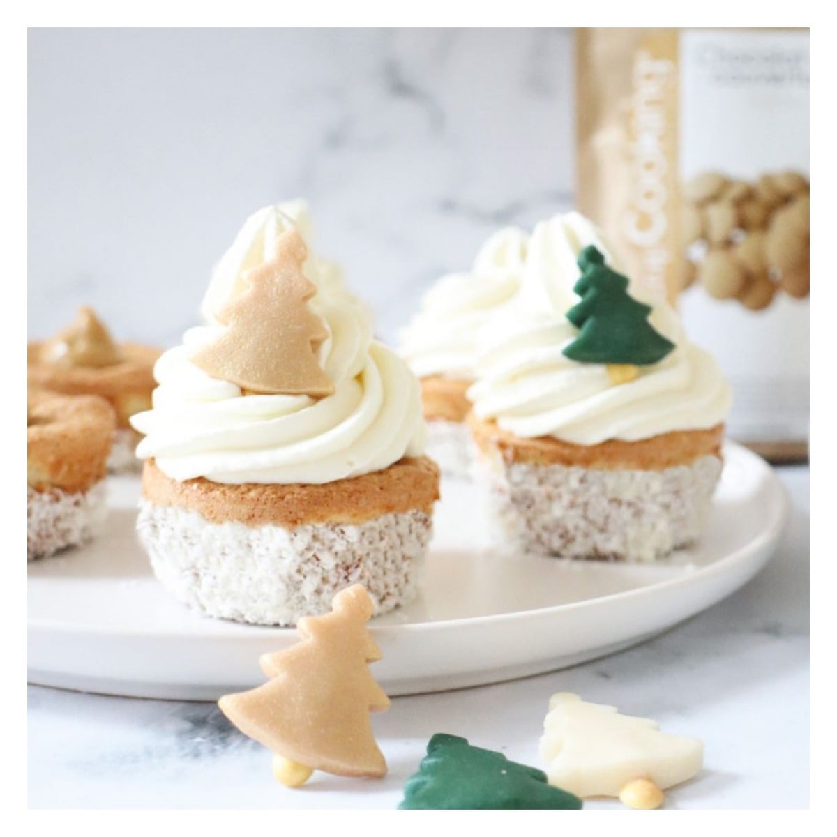Déco pâte d'amande - Sapins (6pcs)