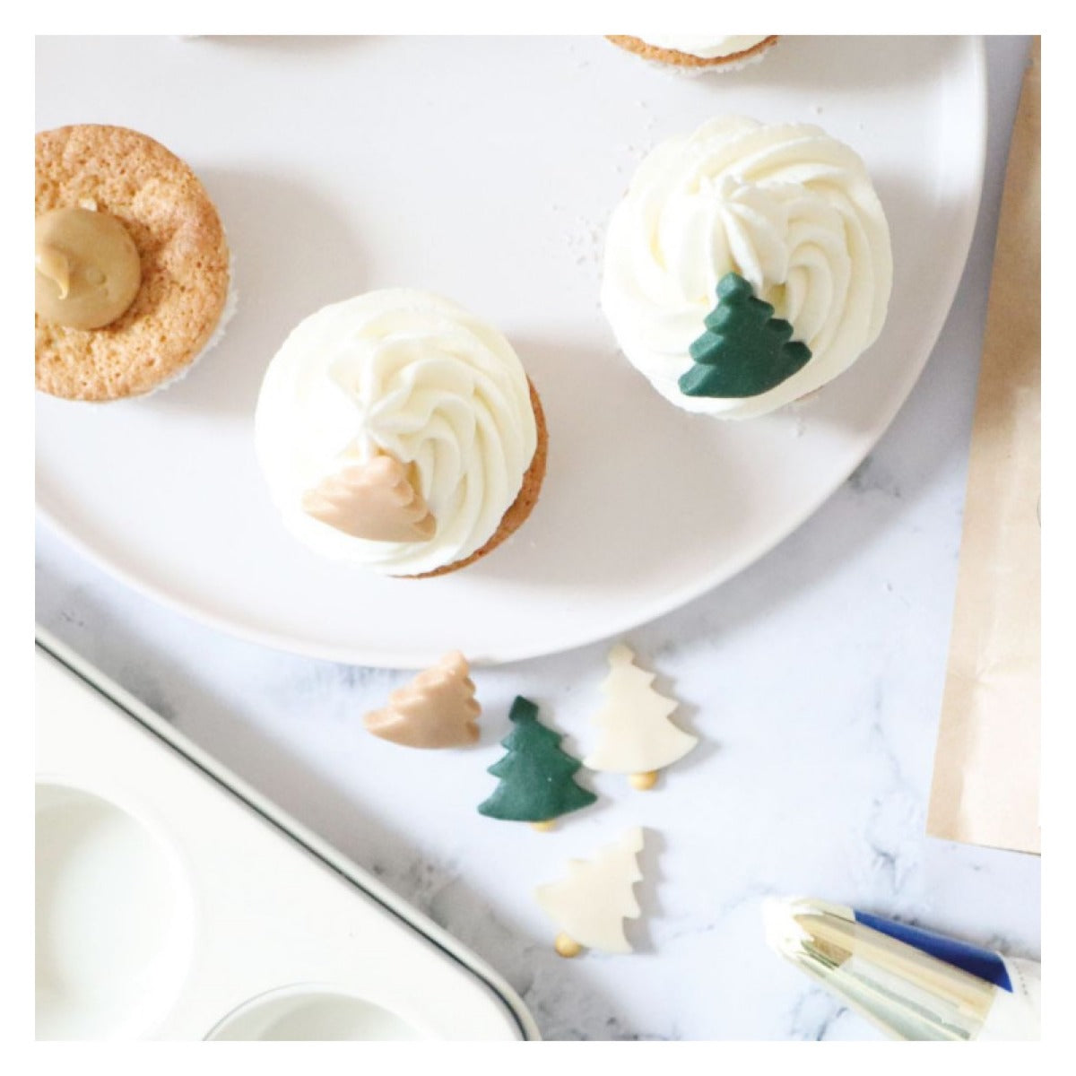 Déco pâte d'amande - Sapins (6pcs)