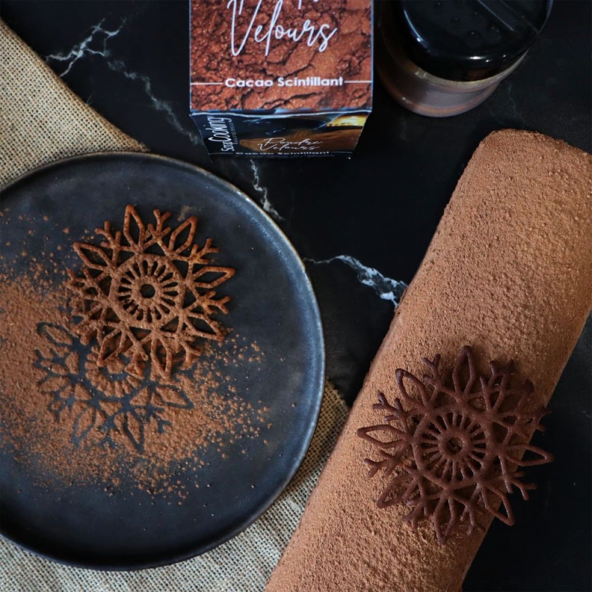 Poudre de velours cacao scintillante