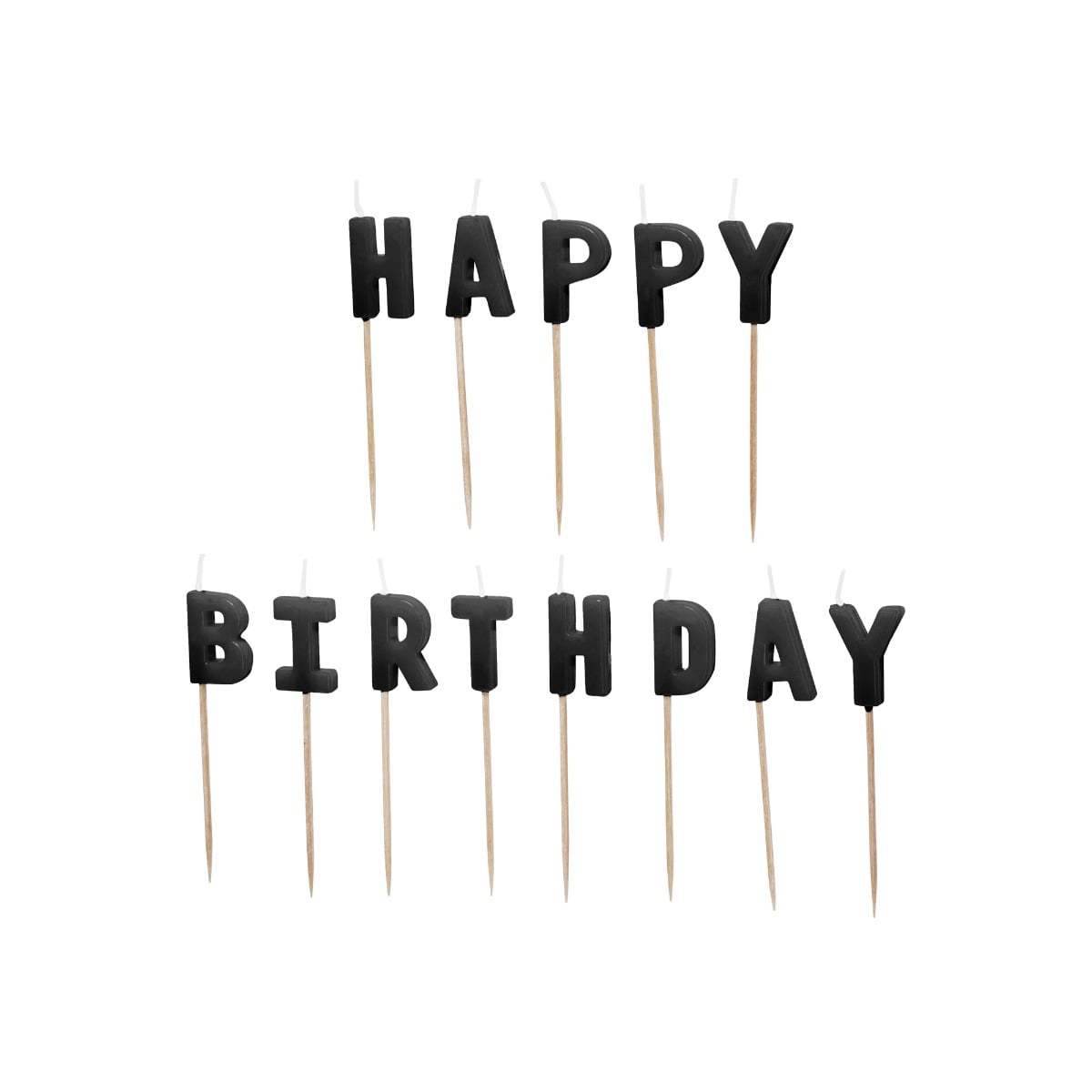 Bougies d’anniversaire Happy Birthday - noir