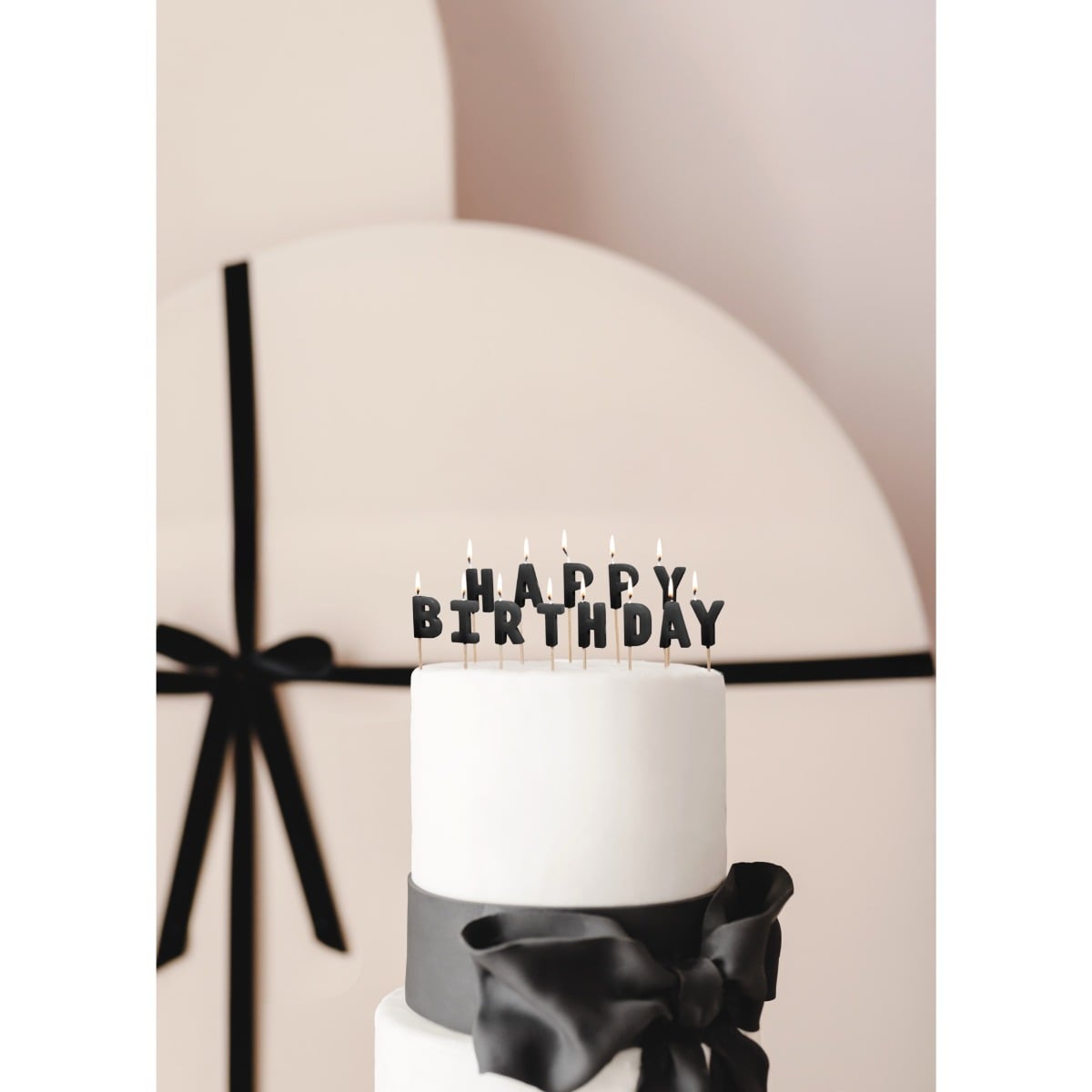 Bougies d’anniversaire Happy Birthday - noir