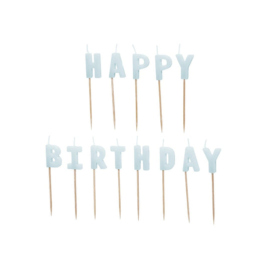 Bougies "Happy Birthday" - Bleu