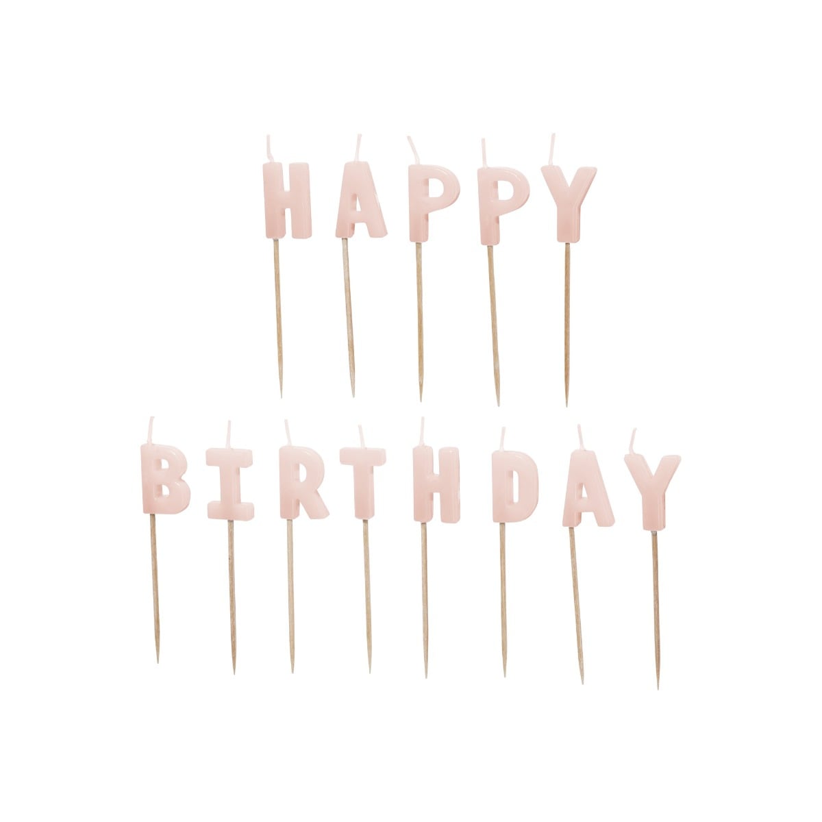 Bougies "Happy Birthday" - Rose