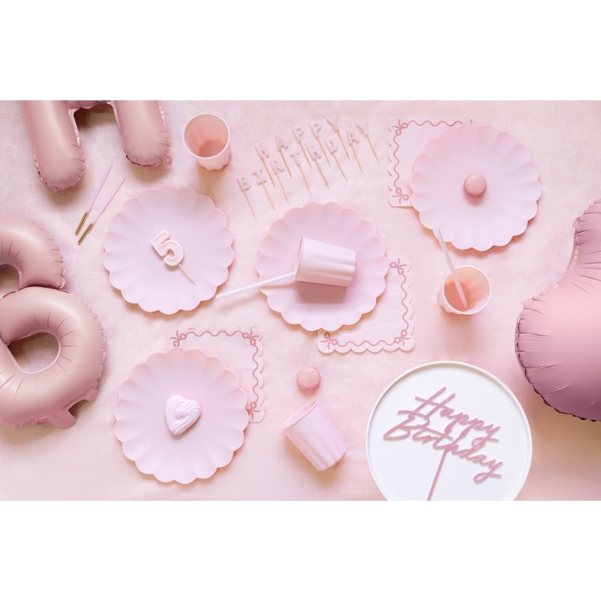 Bougies "Happy Birthday" - Rose