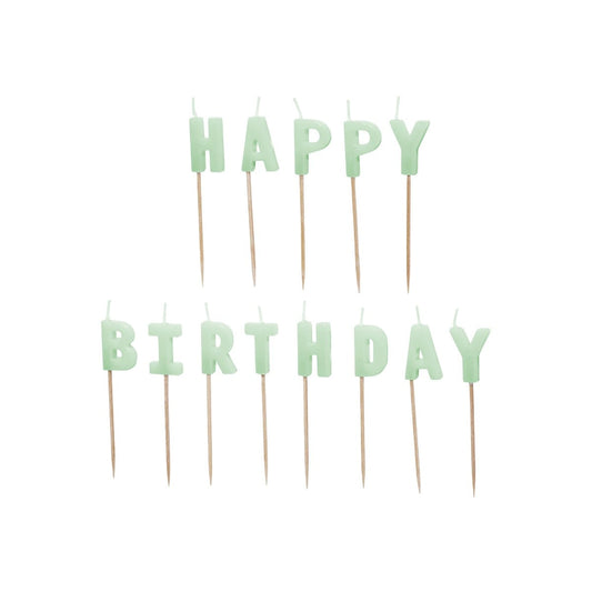 Bougies "Happy Birthday" - VertClair