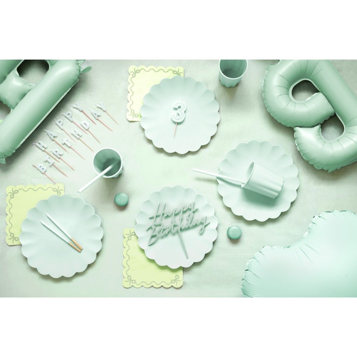 Bougies "Happy Birthday" - VertClair