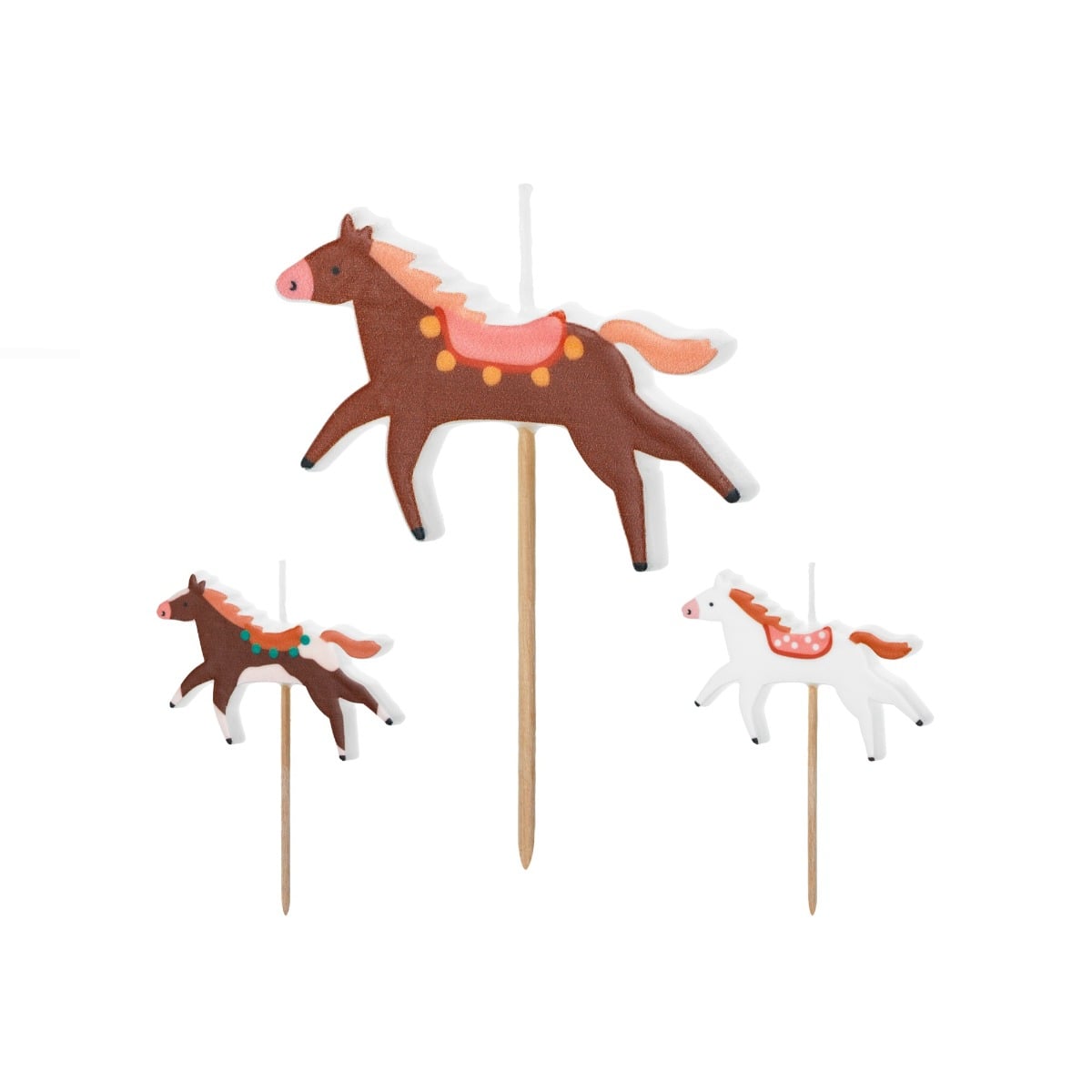 Bougies d'Anniversaire Chevaux (3pcs)