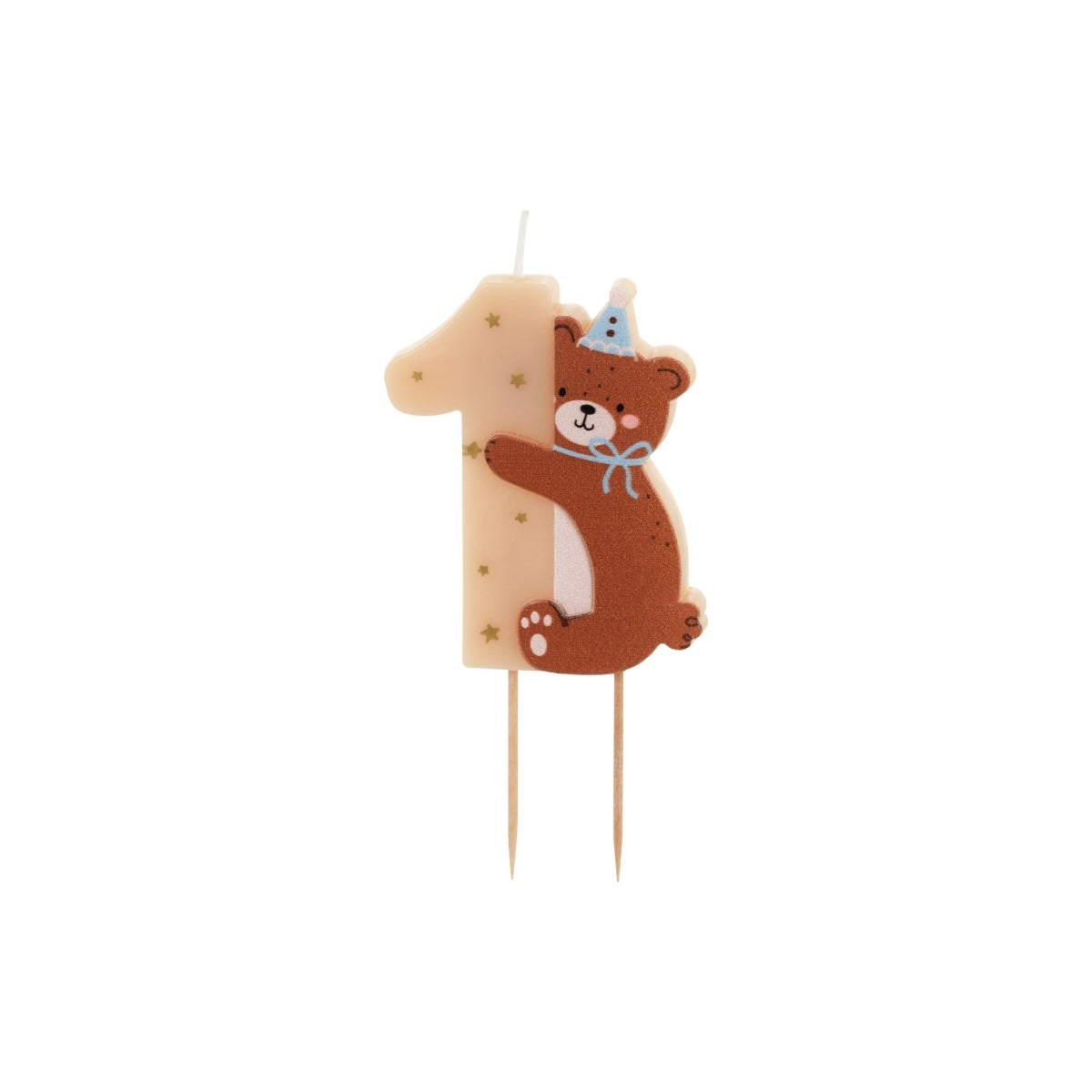 Bougie d'anniversaire Numéro 1 avec ours en peluche