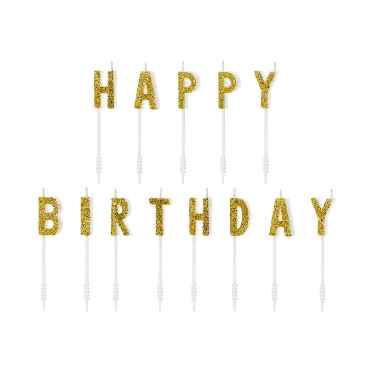 Bougies Happy Birthday (13pcs) - Or