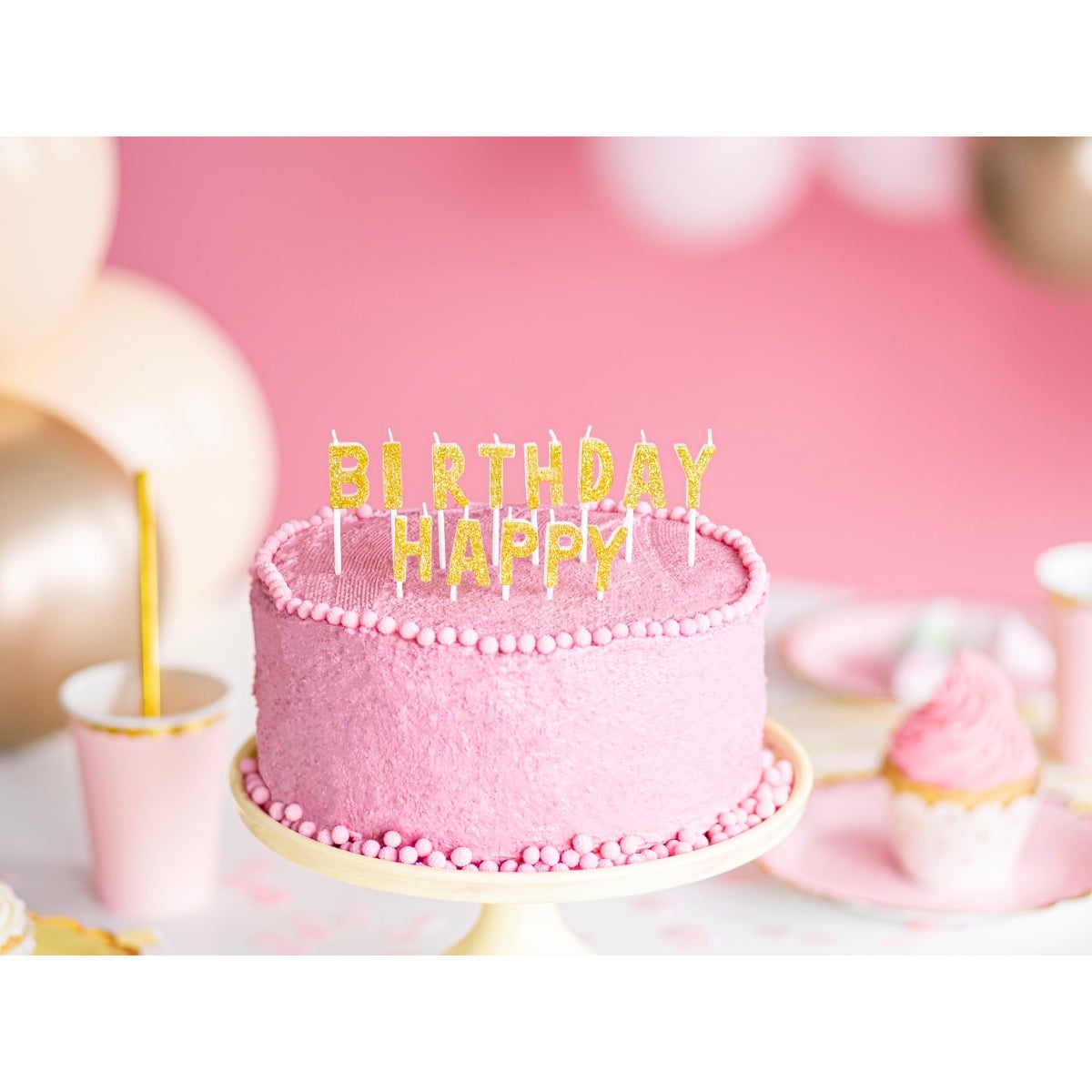 Bougies Happy Birthday (13pcs) - Or