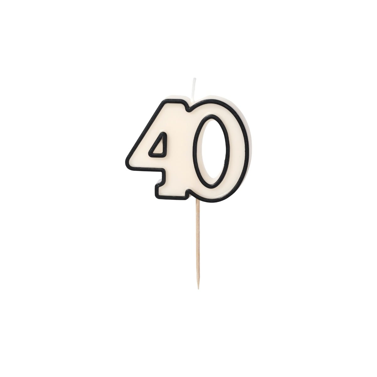 Bougie Chiffre 40 - Noir et blanc