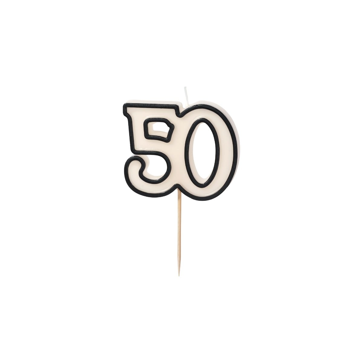 Bougie Chiffre 50 - Noir et blanc