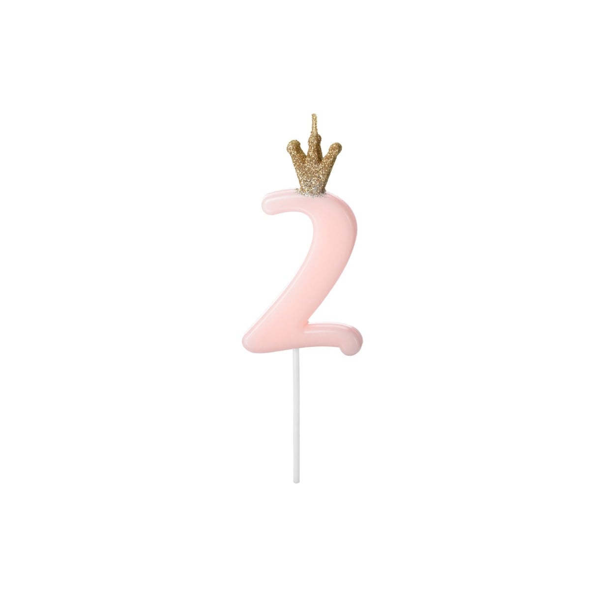 Bougie Chiffre 2 Rose (9.5cm)