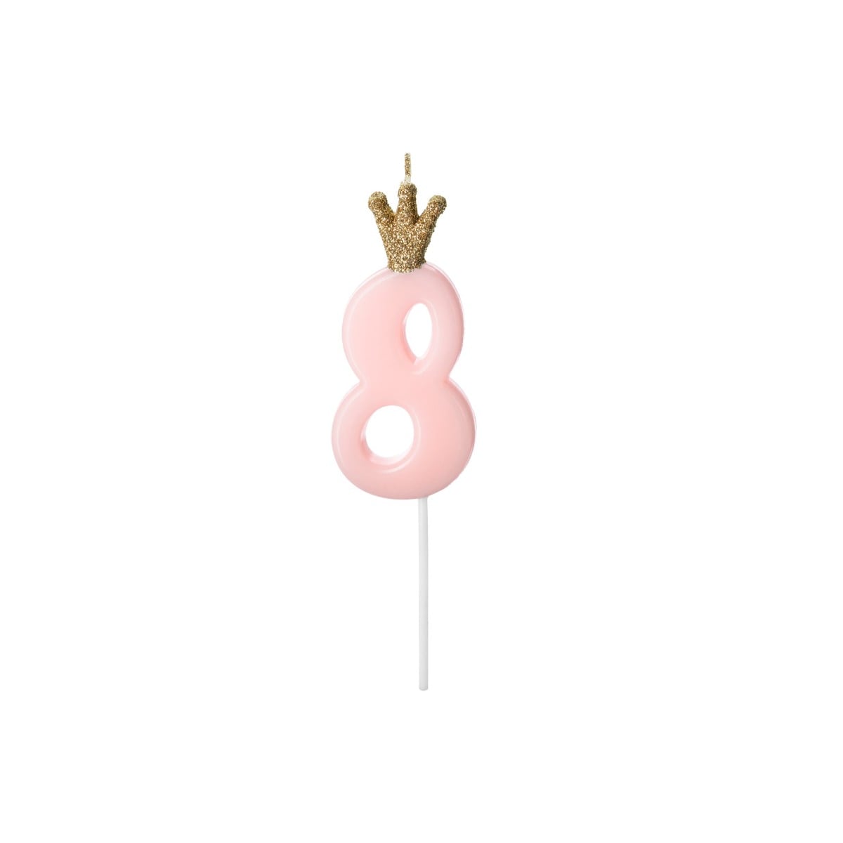 Bougie Chiffre 8 Rose (9.5cm)
