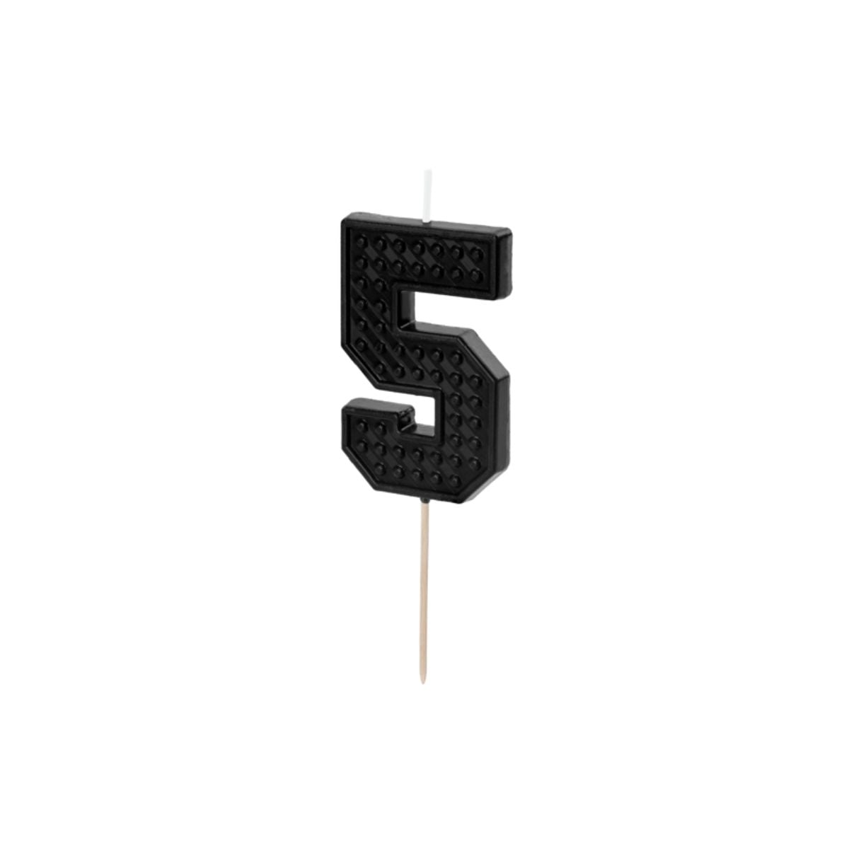 Bougie chiffre 5 - Briques