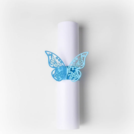 Ronds de serviette - Papillon Bleu (10 pcs)
