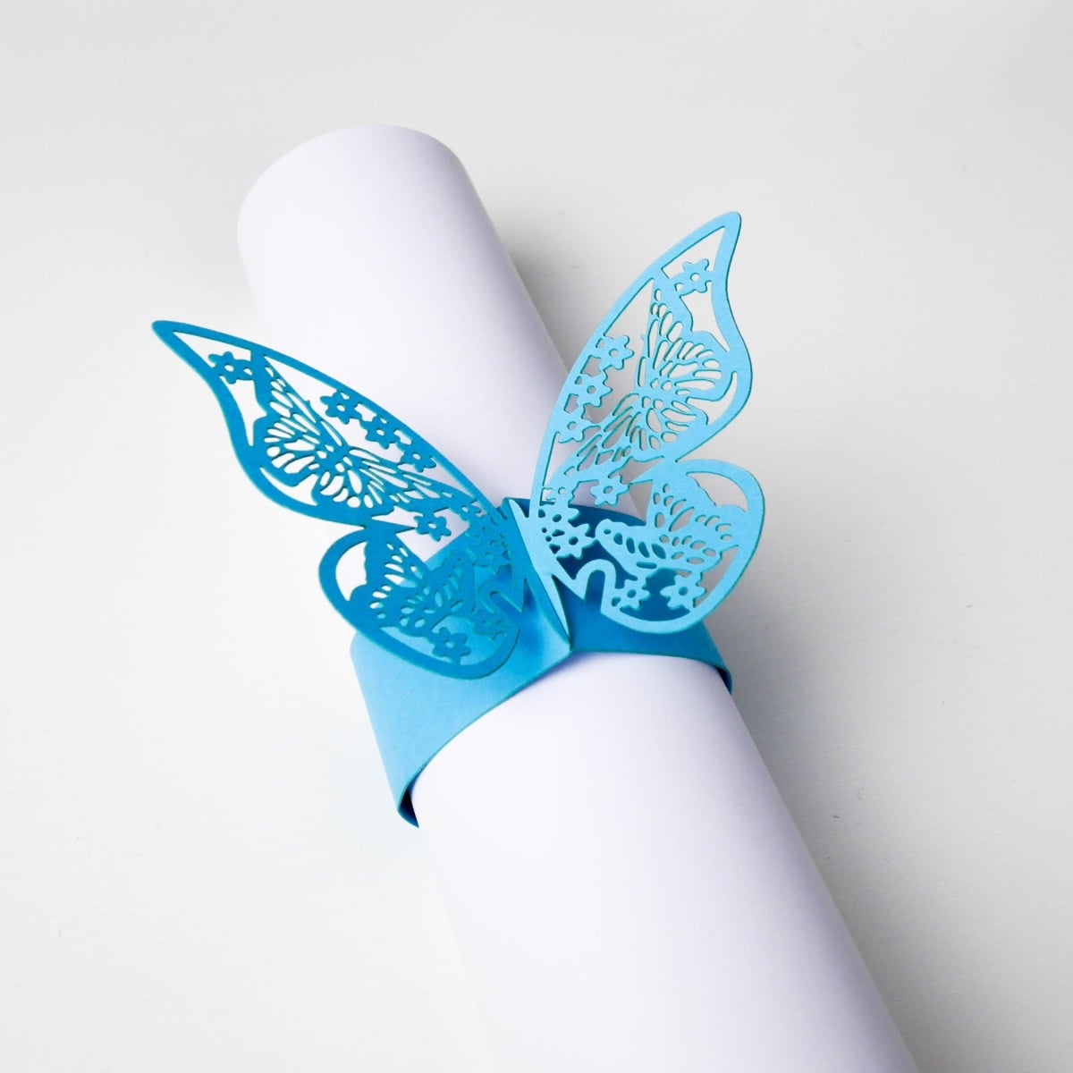 Ronds de serviette - Papillon Bleu (10 pcs)