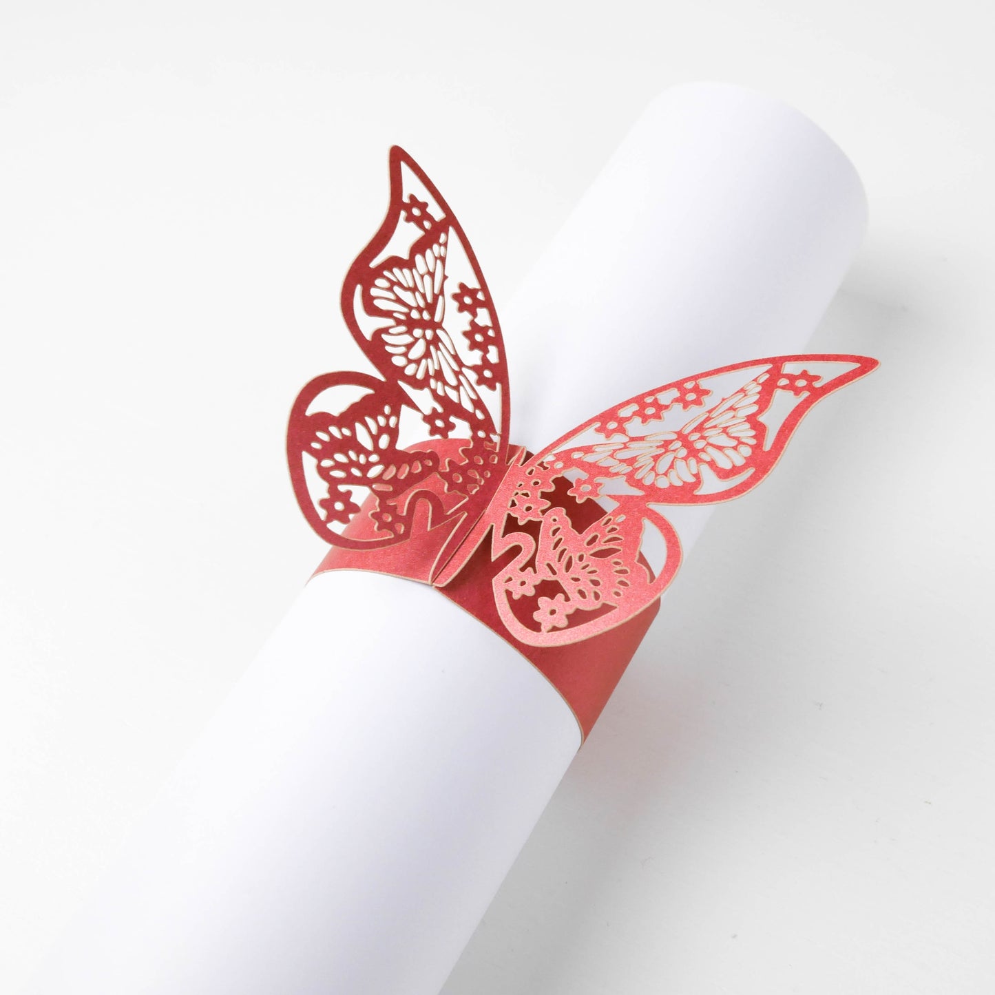 Ronds de serviette - Papillon Bordeaux (10 pcs)