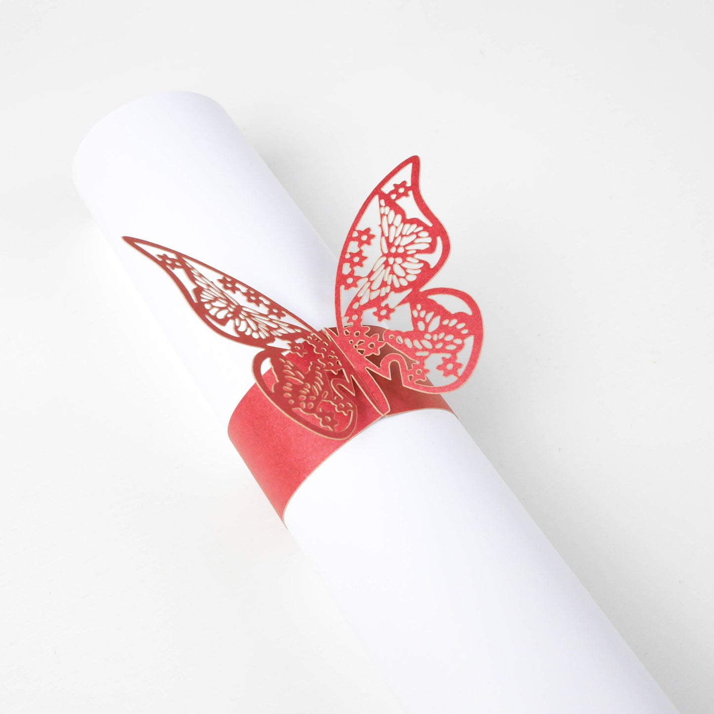 Ronds de serviette - Papillon Bordeaux (10 pcs)