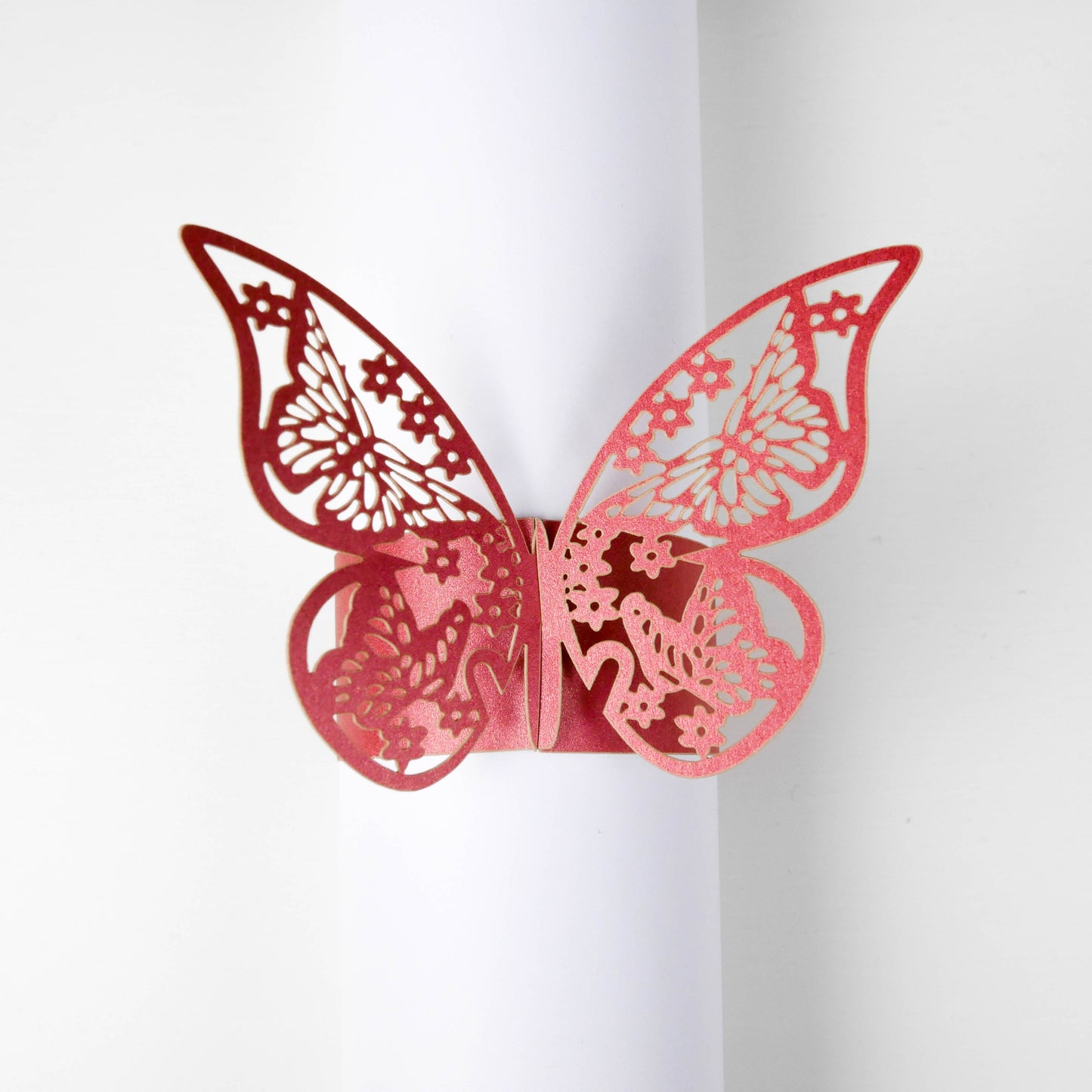 Ronds de serviette - Papillon Bordeaux (10 pcs)
