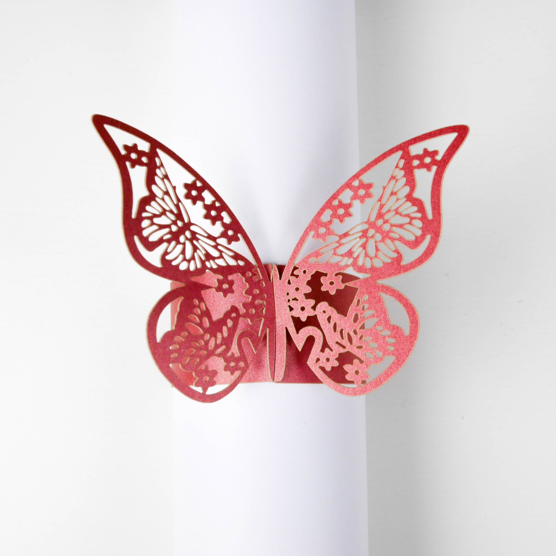 Ronds de serviette - Papillon Bordeaux (10 pcs)