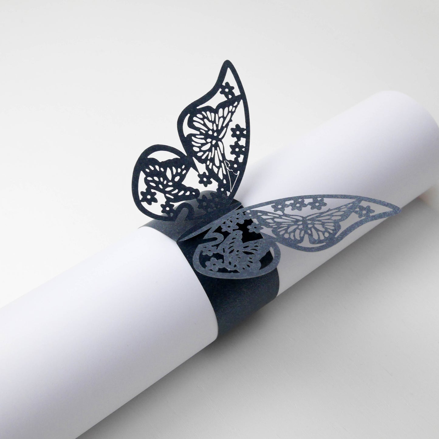 Ronds de serviette - Papillon Noir (10 pcs)