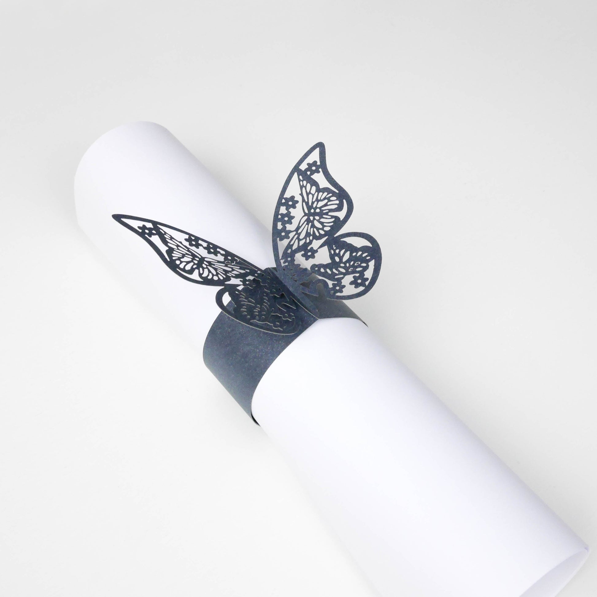 Ronds de serviette - Papillon Noir (10 pcs)