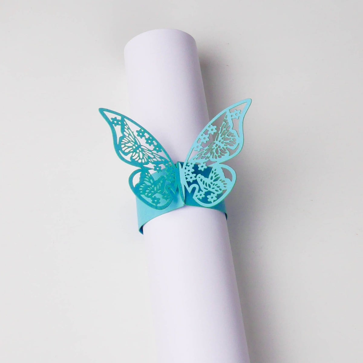 Ronds de serviette - Papillon Turquoise (10 pcs)