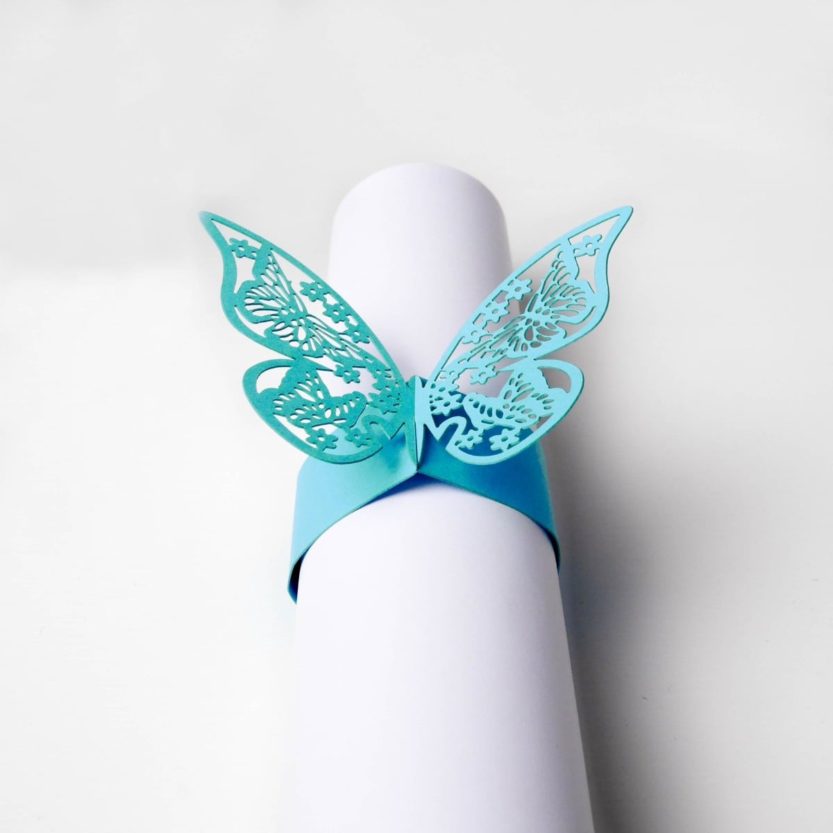 Ronds de serviette - Papillon Turquoise (10 pcs)