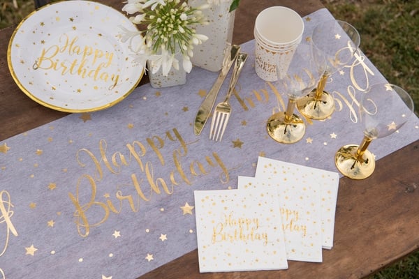 Serviettes Apéro "Happy Birthday" (20 pcs) - Or