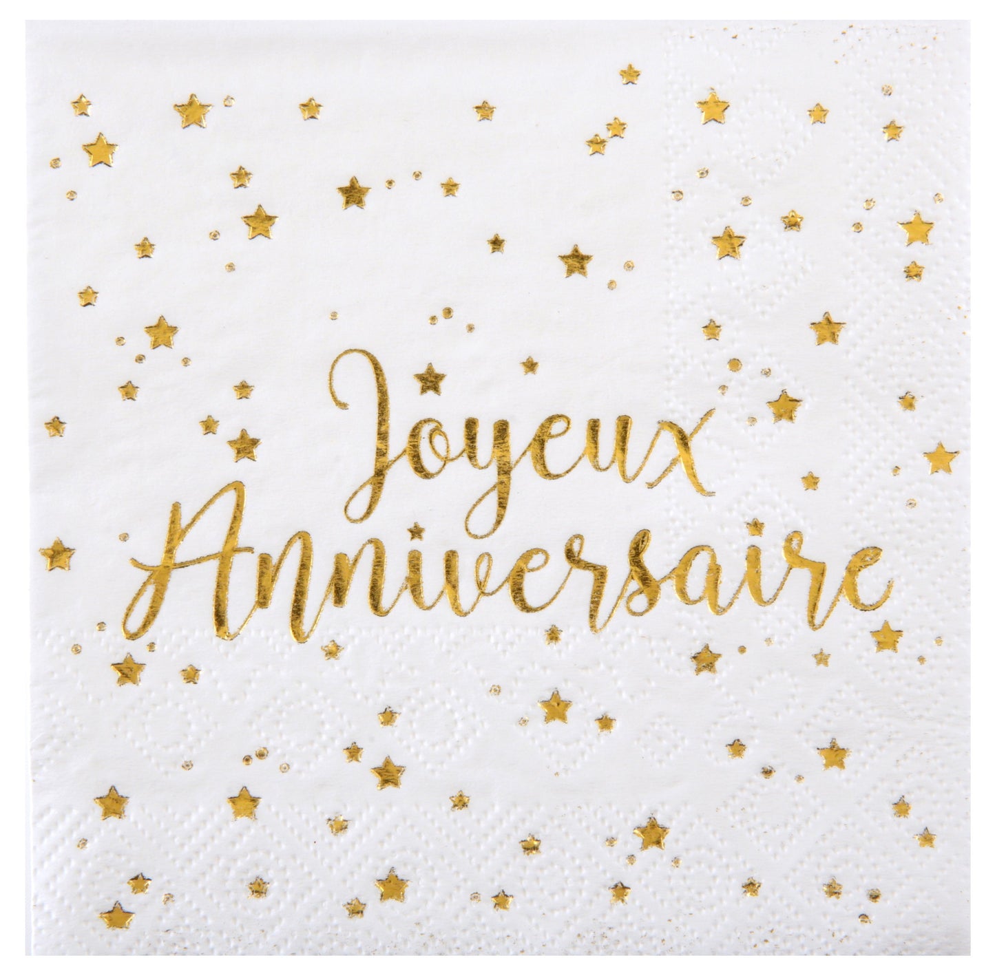 Serviettes Apéro "Joyeux Anniversaire" Or (20 pcs)