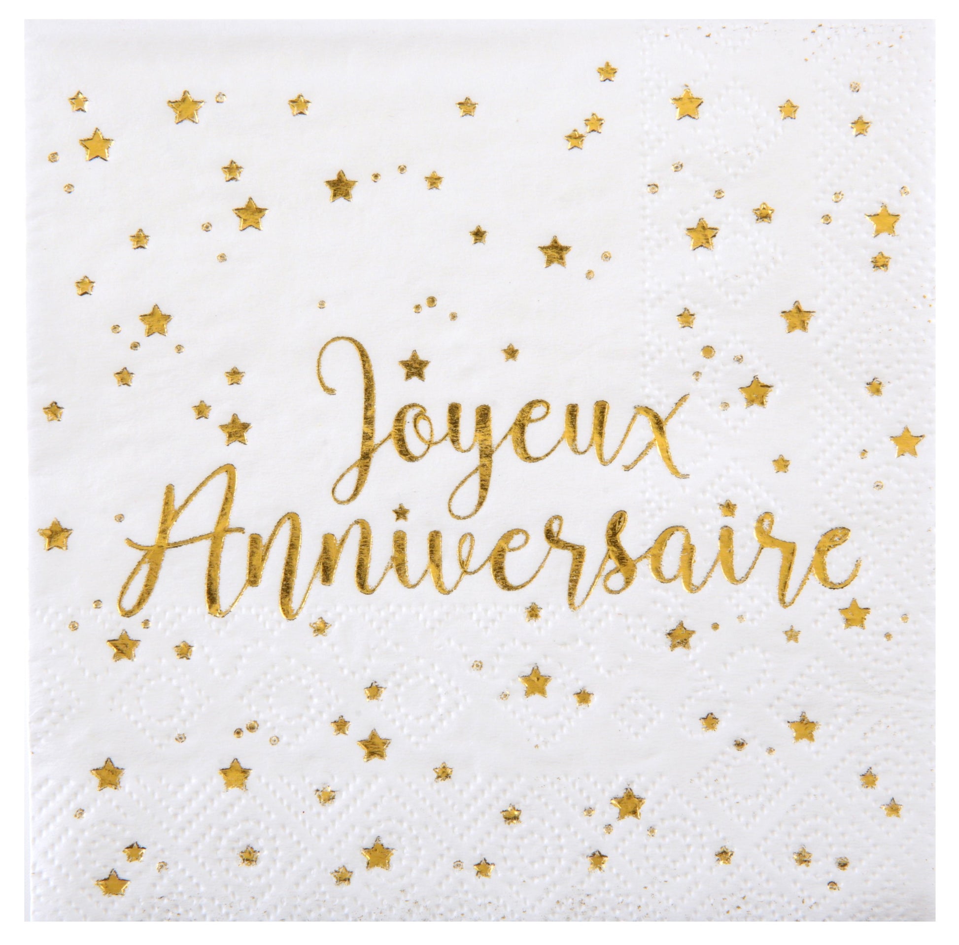 Serviettes Apéro "Joyeux Anniversaire" Or (20 pcs)