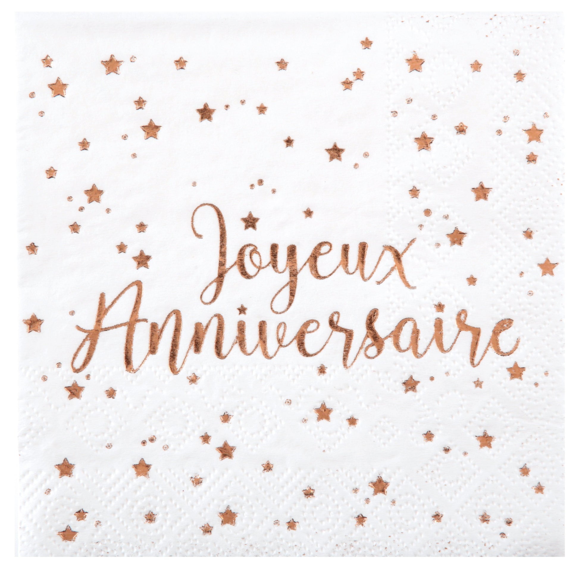 Serviettes Apéro "Joyeux Anniversaire" Rosegold (20 pcs)