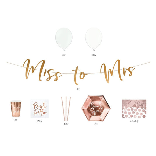 Kit de décoration Bachelorette Party Rose gold (44pcs)