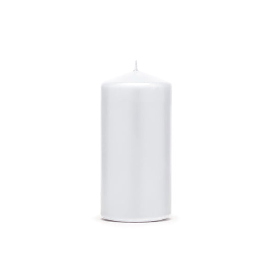 Bougie Blanc Mat 15x6cm - (6pcs)