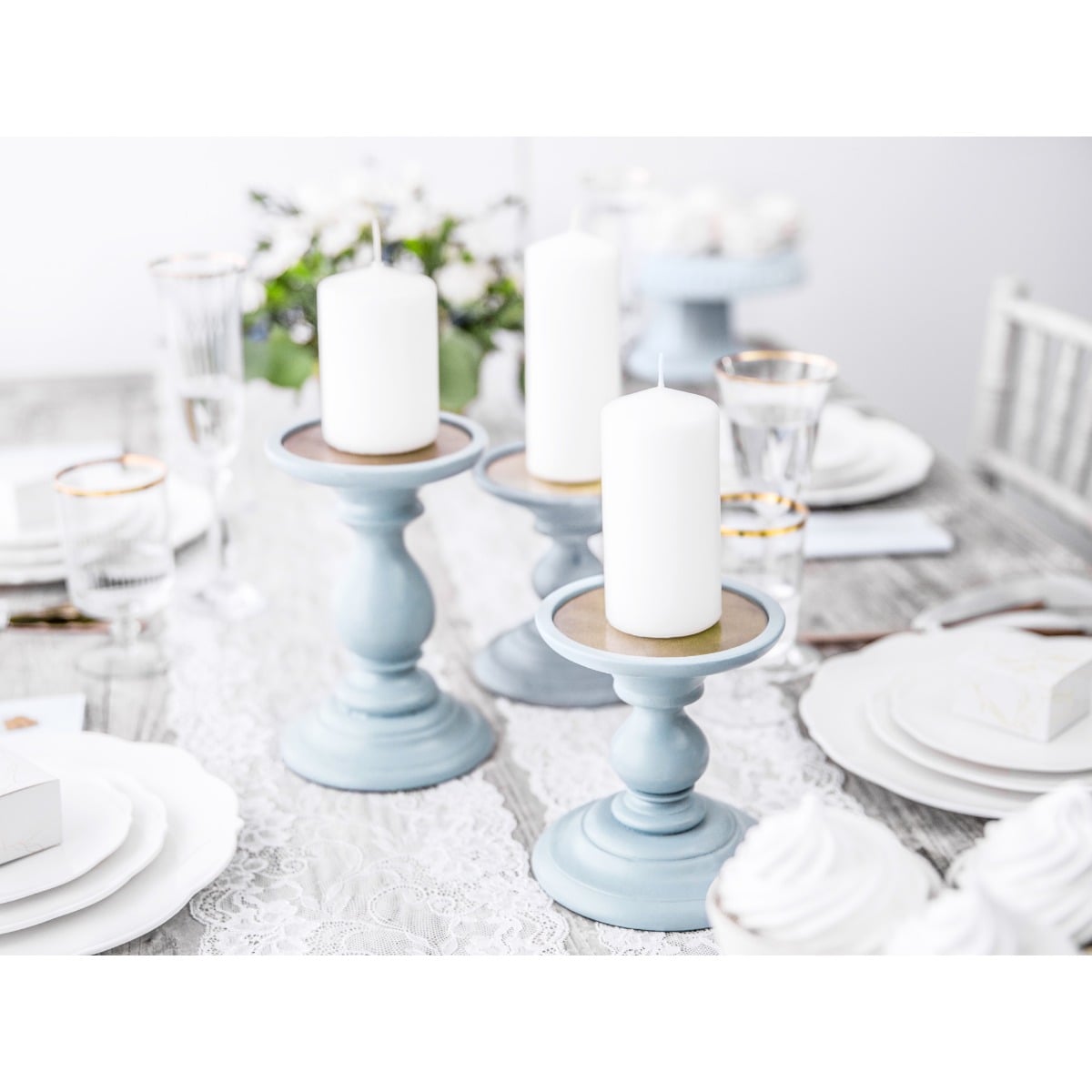 Bougie Blanc Mat 15x6cm - (6pcs)