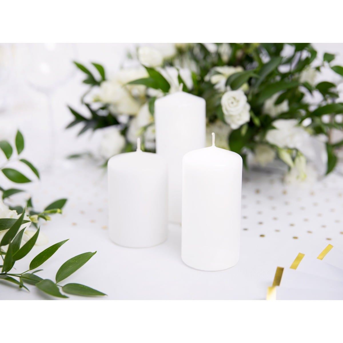 Bougie Blanc Mat 15x6cm - (6pcs)