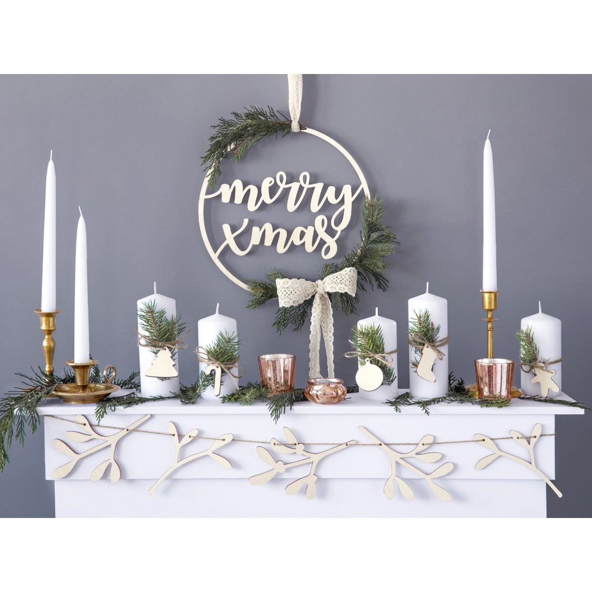 Bougie Blanc Mat 15x6cm - (6pcs)