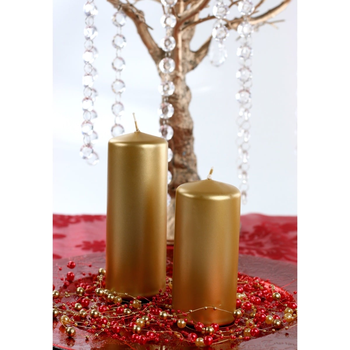 Bougie Dorée métallisée 15x6cm - (6pcs)