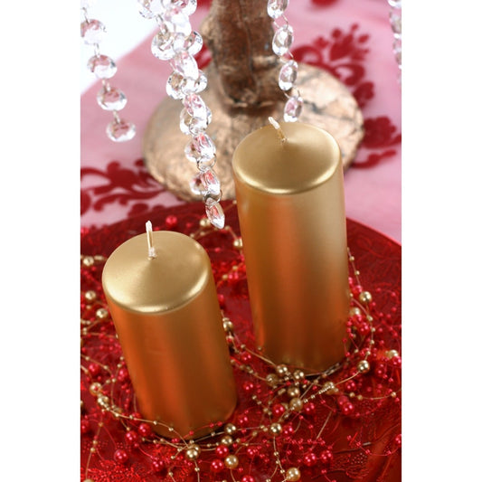 Bougie Dorée métallisée 15x6cm - (6pcs)